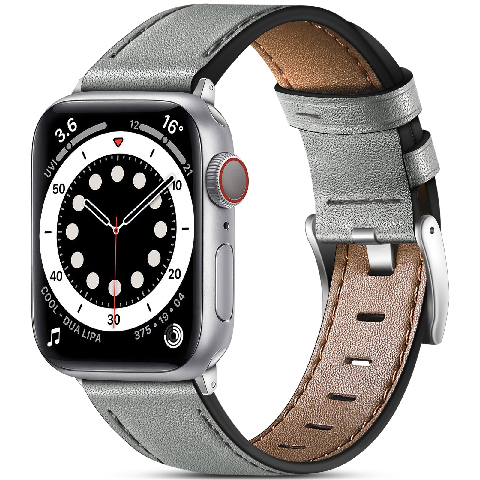Apple Watch Lederarmband in Grau